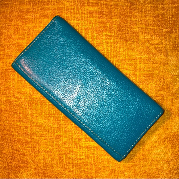 Teal Leather Wallet - Picture 1 of 14